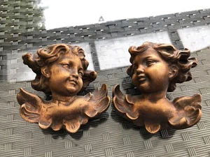 2 kl. Holzputten Engel Engelsköpfe Schnitzarbeit - Bild 1 von 1