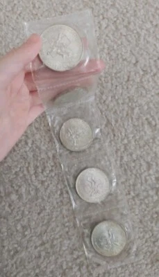 Lot of 5 SEALED Coins 1968 Mexico Olympic Silver 25 Pesos Packaging Strip - Image 1 of 4