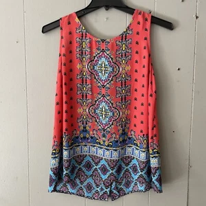 CYHTHIA ROWLEY LINDO TOP MULTICOLOR SIN MANGAS TALLA GRANDE - Imagen 1 de 3