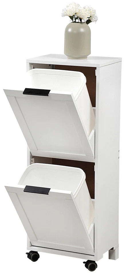 KESPER 2553013 Universalschrank mit Mülltrennsystem weiß lackiert