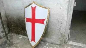 Medieval Red Cross Templar Shield Knight Templar Shield Heater Battle Shield - Picture 1 of 6