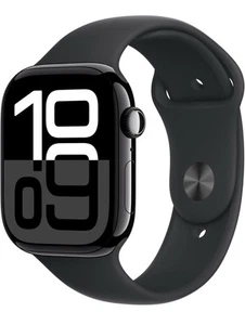 Apple Watch Series 10 (GPS) 46MM - Black Aluminum Case & Black Sport Band - New - Zdjęcie 1 z 6