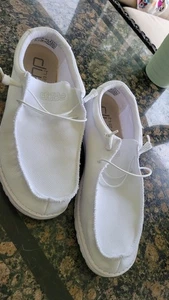 Hey Dude Men’s Wally Stretch Sox Solid White Size 13 - Picture 1 of 11