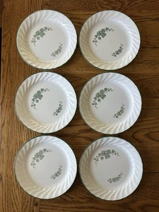 Corelle Corning CALLAWAY IVY Bread Dessert Salad Plates 7¼" Swirl Edge Set of 6 - Picture 1 of 3