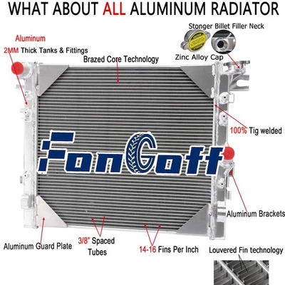 For 2007-2018 2011 12 Jeep Wrangler JK 3.6L 3.8L V6 Aluminum Radiator #CC2957 Foto 1 de 4