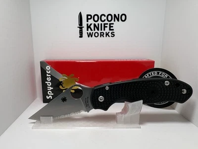 Spyderco Para 3 Ligero C223SBK - CTS-BD1N Negro FRN Borde Dentado EE. UU. Foto 1 de 4