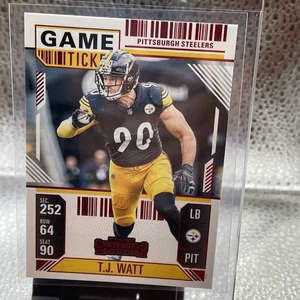2024 Panini Contenders - T.J. Watt #83 Red Game Ticket B4 - Picture 1 of 2
