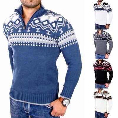 Reslad Herren Strickpullover Winter Troyer Pulli Norweger-Pullover RS-3110 - Bild 1 von 4