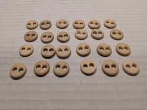 24 Vintage Bone & China Buttons 2 Holes Historical Antique - Picture 1 of 5