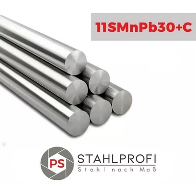 PS-STAHLPROFI Rundstahl Automatenstahl 11SMn30 / 11SMnPb30+C Rund Ø5–Ø120 mm [Länge wählbar]