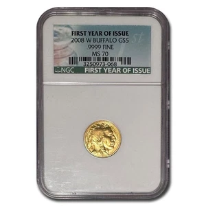 2008-W 1/10 oz Gold Buffalo MS-70 NGC (First Year of Issue) - Picture 1 of 3