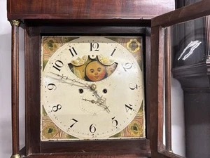 ANTIQUE GEORGIAN HALIFAX MOON DIAL 8 DAY LONGCASE CLOCK - Picture 1 of 8