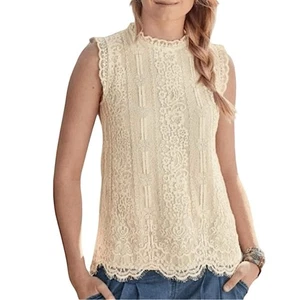 Top sin mangas de encaje Sundance Esme talla L - Imagen 1 de 10
