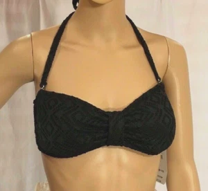 Top de bikini bandeau de ganchillo Catalina para mujer, negro, talla M 8-10, talla 36,5-37,5 - Imagen 1 de 3