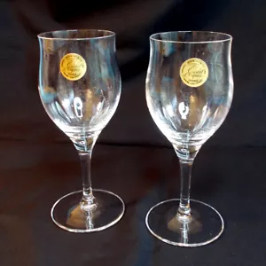 2 Vintage Cristal d'Arques Weingläser Pinot Noir Stil oder Champagner 5oz 6,25" hoch - Bild 1 von 8