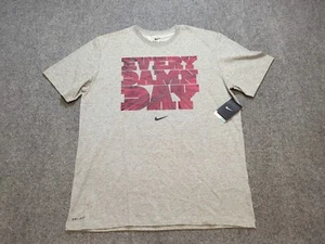Nike Shirt Mens XL Gray Dri-Fit Short Sleeve Crew Neck Gym Top Run Train Lift - Picture 1 of 7