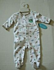 Boy Longall W/Attached Footies, Wild Life Design, 0-3 Mos, By Bon Bebe, Cotton