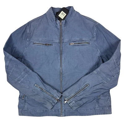 Chaqueta Rogue Moto Hombre Bolsillos Frontales con Cremallera 2XL Gris/Azul Ciclista Motociclista Viaje Clásico Foto 1 de 4