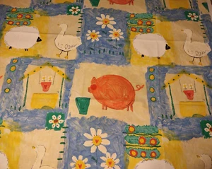 TELA DE ALGODÓN "LE PIG" DE COLECCIÓN 54'' X 36" RECTELLA, TELA DE TAPICERÍA ESTAMPADA INGLATERRA - Imagen 1 de 11