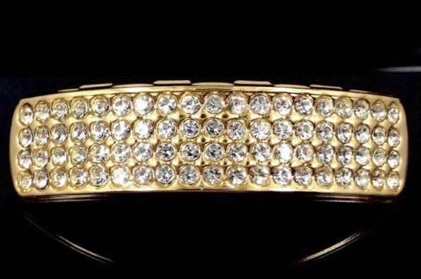 14k Gold GP Top 6 Tooth Iced Hip Hop Grillz Simulated Diamond Grill Bling out!!! - Image 1 of 4