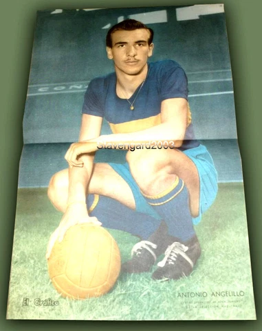 ANTONIO ANGELILLO - BOCA JUNIORS - Original Poster 45 x 30 cm 1957 - Argentina Cover