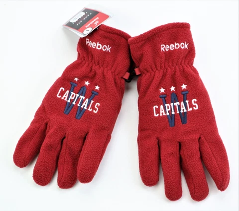 New Washington Capitals Gloves Reebok Center Ice Collection Fleece NHL Winter Cover