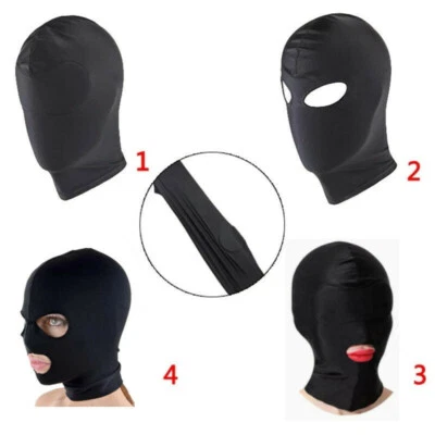 Máscara de disfraz elástica transpirable cabeza completa capucha ojos abiertos boca 4 tipos spandex Foto 1 de 4