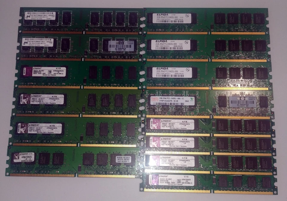 PACK 14 MEMORIAS RAM DDR2 2Gb - Imagen 1 de 1