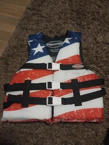 Youth 50-90Lb Stars and Stripes Life Vest AIRHEAD 10098-03-A-US - Picture 1 of 5