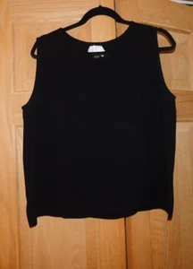 Eileen Fisher Black Silk  Crepe Tank Top, M, 1 Owner, Dry Cleaned, A+ Condition - Picture 1 of 5