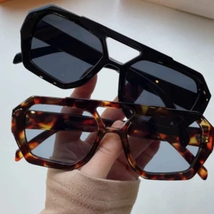 UV400 Irregular Square Sunglasses Double Beam Big Frame Wide Legs Sun Glasses - Picture 1 of 22