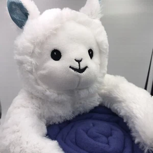 Lama Lamm ? Plüsch mit Decke blau Fleece Überwurf 50" x 60" von Silver One NEU - Bild 1 von 7