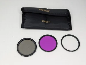 58mm Set of 3 - Vivitar Series 1 CPL, UV Haze, FL-Daylight and with Case - Picture 1 of 4
