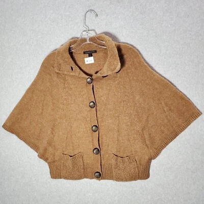 Classiques Entier женщин свитер большой коричневый вязаный кардиган шерстяная смесь пончо - Изображение 1 из 4