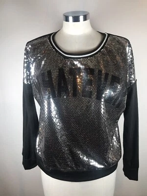 Top de mujer Blush manga larga negro/plateado secuencia Stule# TK1007 Foto 1 de 4