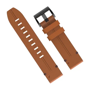 26mm Brown Leather Watchband Strap Quick Wristband Fit For Garmin 7X 6X NEW - Picture 1 of 9