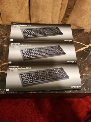 Keyboard 3x Kensington ValuKeyboard Standard USB English Black -Wired Connection - Image 1 of 4