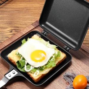Aluminum Alloy Sandwich Maker Non-Stick Omelette Pan Toast Frying Pan Outdoor - Picture 1 of 12