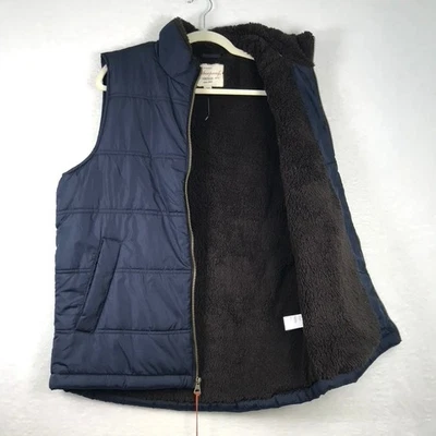 Weatherproof Vintage Vest Puffer Mens Medium Faux Fur Lined Hiking Camping GORP - Image 1 of 4