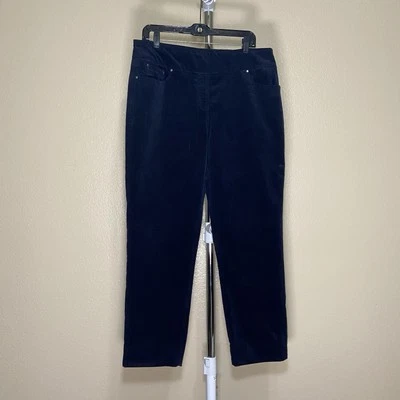 Ruby Rd. Pants Women 14 Blue High Rise Chino Flat Front Pull On Skinny Cotton - Image 1 of 4