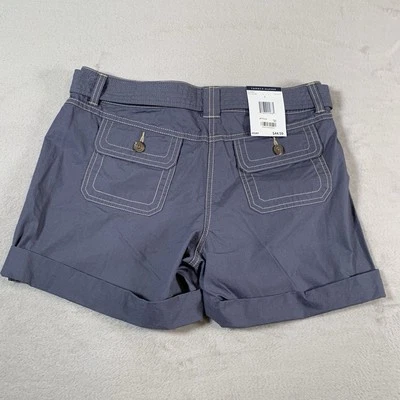 Tommy Hilfiger Womens Belted Utility Shorts Size 6 Blue Ladies NEW MSRP $45 - Image 1 of 4