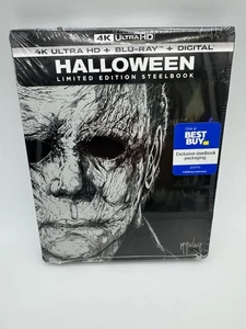 HALLOWEEN (2018) BEST BUY EXCLUSIVE 4K & BLU-RAY STEELBOOK MCFARLANE ART OOP NEW - Picture 1 of 2