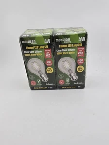 Meridian G45 LED Filament Bulb 4W B15d Small Bayonet 3000K Warm White 2 Pack - Picture 1 of 10