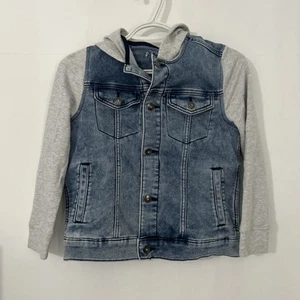 Kids Art Class Jean Jacket with Gray Hoodie Size M(8) Button-Up - Picture 1 of 3