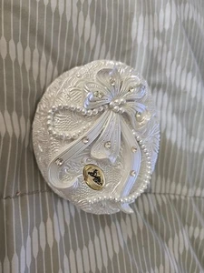 Vintage Berger Italy Ceramic Jewerly Box Pearl Crystals - Picture 1 of 5
