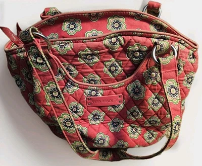 Vera Bradley Glenna розовый завитки цветок сумка двойной ручки сумочки сняты с производства - Изображение 1 из 4