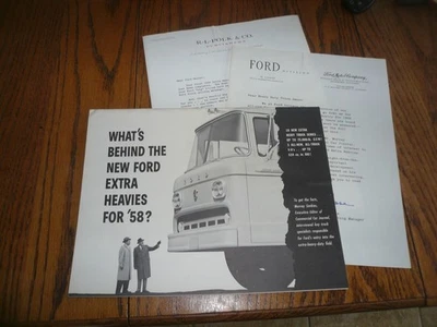 1958 Ford Heavies Trucks Sales Brochure w/Factory Letters - Vintage - Image 1 of 4