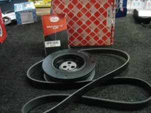 CINTURÓN DE VENTILADOR AUXILIAR JAGUAR X TIPO 2.0D 2.2TD CIGÜEÑAL DEPORTIVO AMORTIGUADOR POLEA NUEVO - Imagen 1 de 1