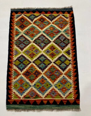 Super Kelim Kilim Afghan Orientteppiche ( 90 x 60 cm) Handgewebt Top - Bild 1 von 4
