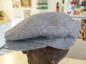 Cappello berretto vintage misto lana newsboy cabbie made in USA grigio erica - Foto 1 di 10